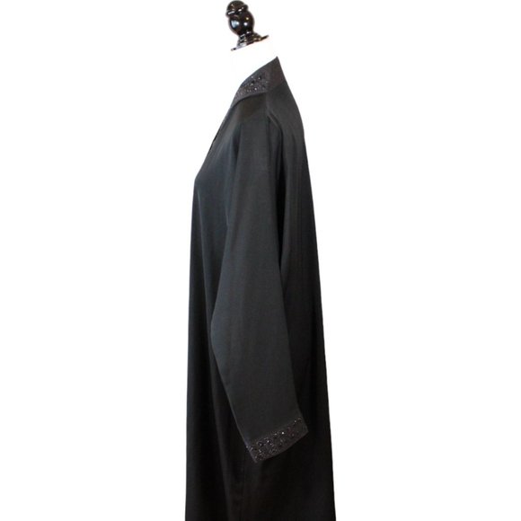 Beaded Kaftan Dress Size M/L Custom Abaya Black Long Sleeve Approx. Formal D199 - Picture 5 of 12